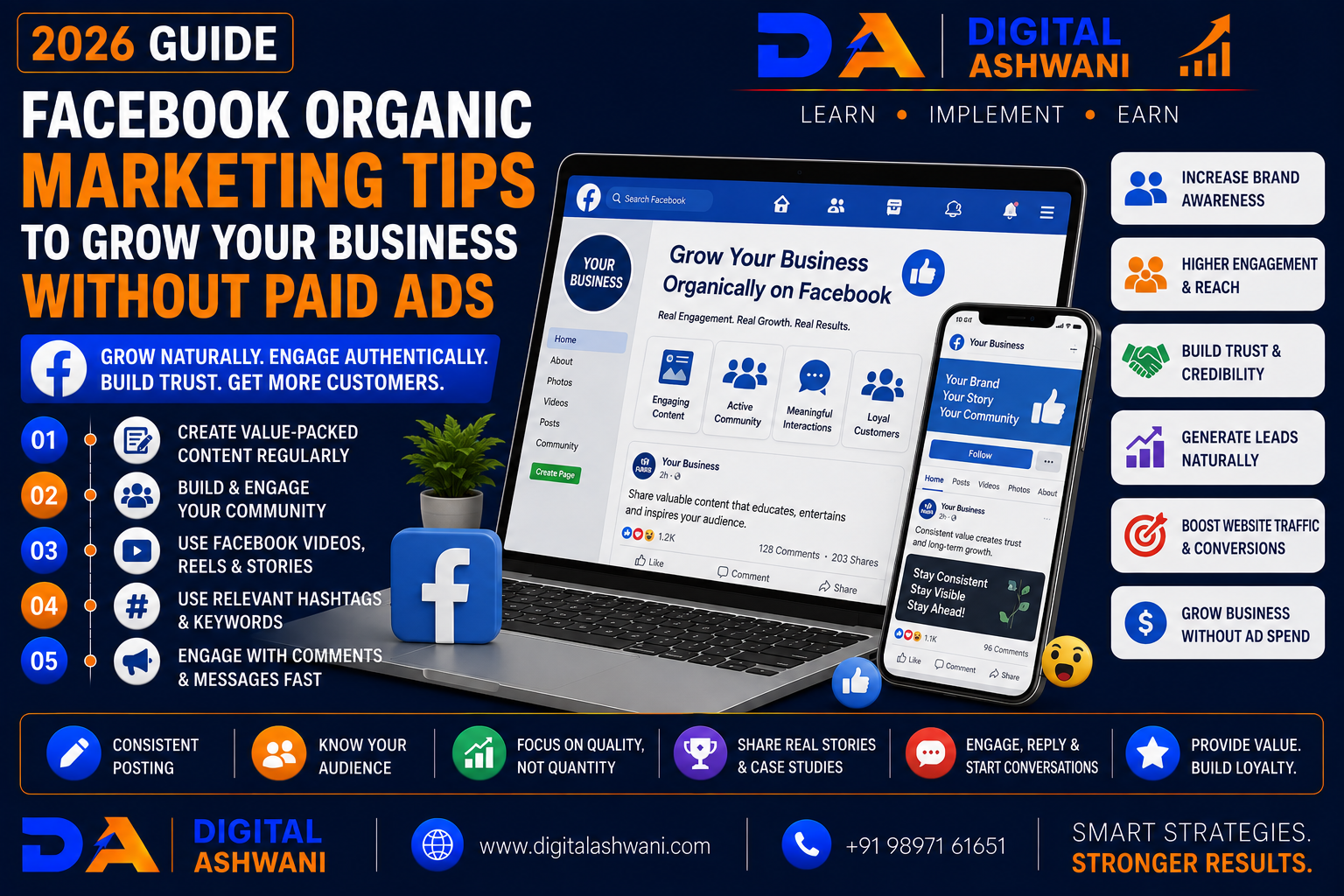 Facebook Organic Marketing Tips to Grow Your Business Without Paid Ads: 15 Proven Strategies (2026 Guide)